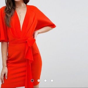 ASOS Fluted Sleeve Mini Dress with Belt